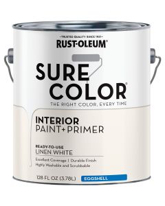 Rust-Oleum Sure Color Eggshell Linen White Interior Wall Paint and Primer, Gallon