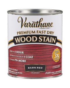 Varathane Fast Dry Barn Red Urethane Modified Alkyd Interior Wood Stain, 1 Qt.