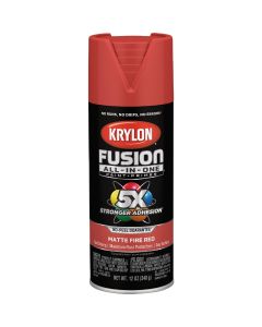 Krylon Fusion All-In-One 12 Oz. Matte Spray Paint, Fire Red