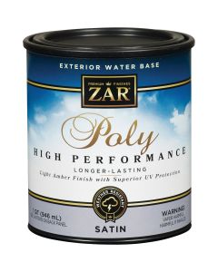 ZAR Satin Clear Water Based Exterior Polyurethane, 1 Qt.