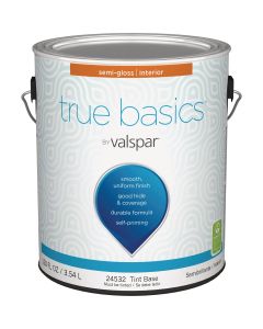 True Basics by Valspar Semi-Gloss Interior Wall Paint, 1 Gal., Tint Base