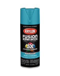 Krylon Fusion All-In-One 12 Oz. Satin Spray Paint, Lagoon Blue