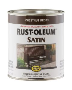 Rust-Oleum Stops Rust Oil Based Satin Protective Rust Control Enamel, Chestnut Brown, 1 Qt.