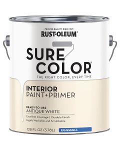 Rust-Oleum Sure Color Eggshell Antique White Interior Wall Paint and Primer, Gallon
