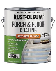 Rust-Oleum 1 Gal. Low VOC White Pastel Tint Base Satin Anti-Skid Porch and Floor Coating