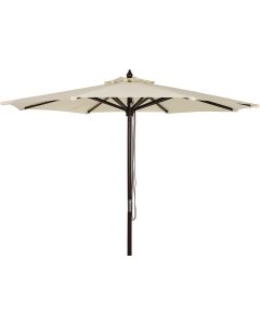 Outdoor Expressions 7.5 Ft. Pulley Cream Market Patio Umbrella with Chrome Plated Hardware