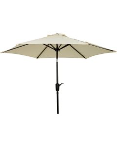 Outdoor Expressions 7.5 Ft. Aluminum Tilt/Crank Cream Patio Umbrella
