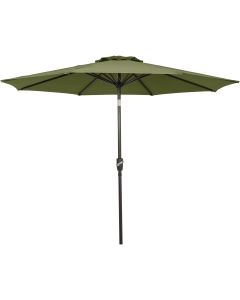 Outdoor Expressions 9 Ft. Aluminum Tilt/Crank Heather Green Patio Umbrella