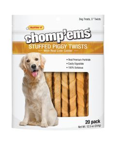 Ruffin' it Chomp'ems Pork Flavor Chewy Dog Treat (20-Pack)