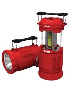 Nebo Poppy 7.79 In. H. x 3.58 In. Dia. Red Rubberized Plastic LED Lantern