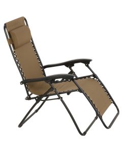 Outdoor Expressions Zero Gravity Relaxer Tan Convertible Lounge Chair