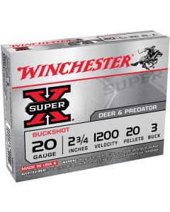 Winchester Super X 20 ga 2-3/4 In. 3 Buck/20 Pellets Buckshot Ammunition
