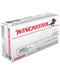 Winchester .380 Auto 95 Grain FMJ Centerfire Ammunition Cartridges