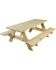 Outdoor Essentials 6 Ft. Natural Untreated Picnic Table with Benches