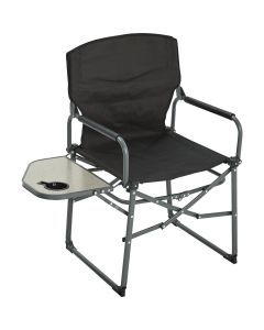 Outdoor Expressions Black Polyester Director Camp Folding Chair with Side Table