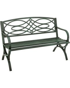 Outdoor Expressions 50.5 In. L. Green Finished Steel Scroll Bench
