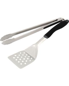GrillPro Soft Grip Handle Stainless Steel 2-Piece BBQ Tool Set