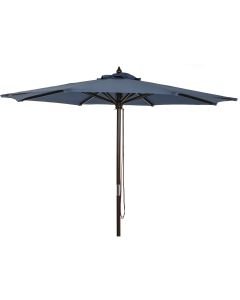 Outdoor Expressions 7.5 Ft. Pulley Heather Blue Market Patio Umbrella with Chrome Plated Hardware