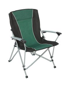 Outdoor Expressions Green & Black Sling Flat Arm Folding Chair