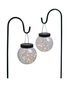 Outdoor Expressions Hanging Glass Globe 30 In. H. Solar Stake Light (2-Pack)