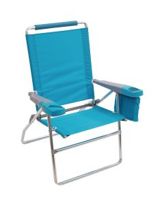 Rio Brands 4-Position Aluminum Folding Beach Chair with Insulated Pouch