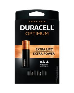 Duracell Optimum AA Alkaline Battery (4-Pack)