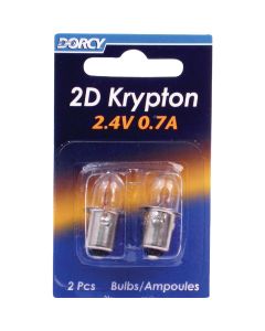 Dorcy 2D Krypton 2.4V 0.7A Flashlight Bulb (2-Pack)