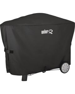 Weber Q 2000 with Q Cart & 3000 56.6 In. Black Vinyl Grill Cover