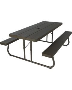 Lifetime 6 Ft. Brown Folding Picnic Table with Benches
