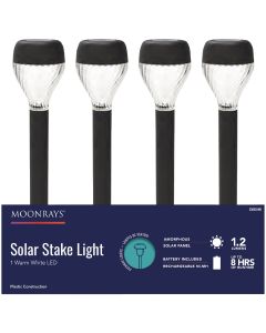 Moonrays Black 1.2 Lm. Plastic Swirl Lens Solar Path Light