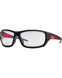Milwaukee Red & Black Frame High Performance Safety Glasses with Clear Lenses