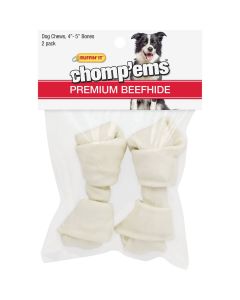 Westminster Pet Ruffin' it Chomp'ems Knotted 4 In. to 5 In. Rawhide Bone (2-Pack)