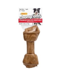 Westminster Pet Ruffin' it Chomp'ems Knotted 6 In. to 7 In. Beef Rawhide Bone