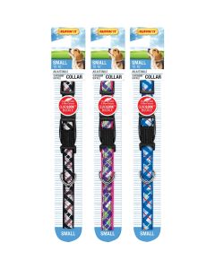 Westminster Pet Ruffin' it Adjustable Plaid Print Dog/Cat Collar with Snap Buckle Clasp