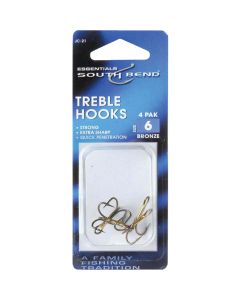 SouthBend Size 6 Bronze Treble Fishing Hook (4-Pack)