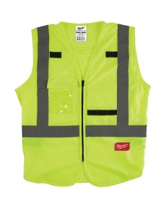 Milwaukee ANSI Class 2 Hi Vis Yellow Safety Vest, 2XL/3XL