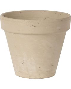 Ceramo 3-3/4 In. H. x 4-1/2 In. Dia. White Basalt Clay Standard Flower Pot