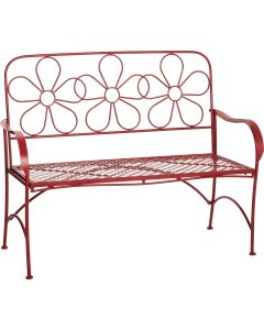 Alpine 45 In. L. Red Metal Daisy Bench