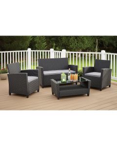 Outdoor Expressions Malmo 4-Piece Resin Wicker Chat Set