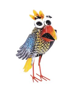 Alpine 12 In. H. Iron Quirky Wide-Eyed Yellow Bird Lawn Ornament