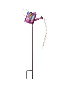 Regal Art & Gift 35 In. Purple Butterfly Watering Can LED Solar Stake Light