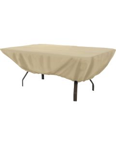 Classic Accessories 44 In. W. x 23 In. H. x 72 In. L. Tan Polyester/PVC Table Cover