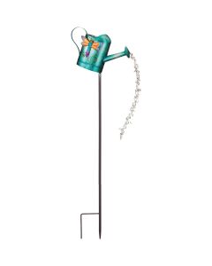Regal Art & Gift 35 In. Blue Dragonfly Watering Can LED Solar Stake Light