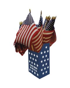 Valley Forge 8 In. x 12 In. Polycotton American Stick Flag Counter Display (48-Piece)