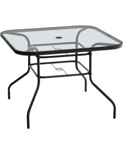 Outdoor Expressions Windsor Collection 40 In. Rounded Edge Square Black & Gray Steel Table