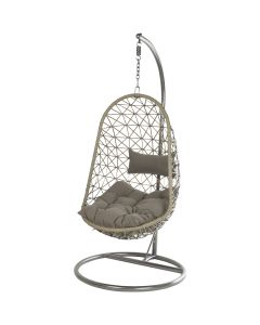 Decoris Garden Furniture Bologna Gray Outdoor Wicker Hanging Egg Chair