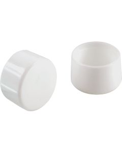 Do it 1 In. White Round Plastic Replacement Patio Furniture Cap (4-Pack)
