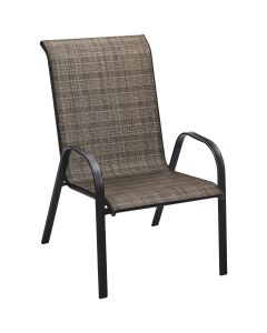 Outdoor Expressions Windsor Collection Black Steel Sling Oversized Stacking Chair