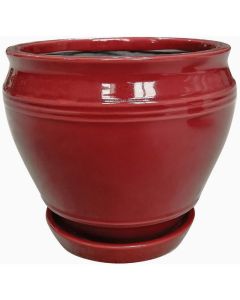 Southern Patio Collins 6 In. Ceramic Oxblood Planter