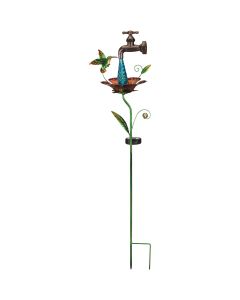 Regal Art & Gift 36 In. Hummingbird Waterdrop LED Solar Stake Light